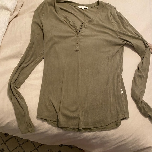 Bohme Ribbed Long Sleeve Button Up - Picture 1 of 1